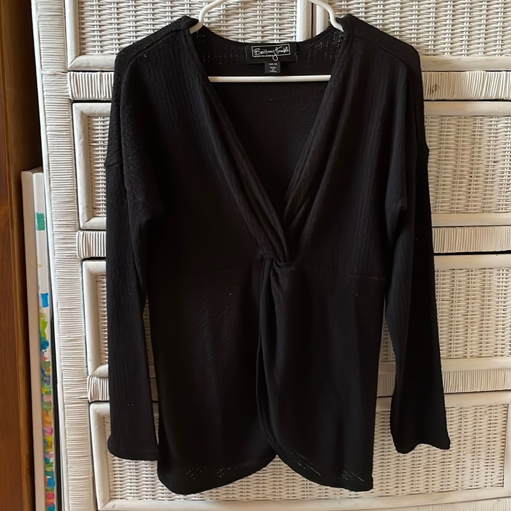 Black Brittany Humble long sleeve twist top
